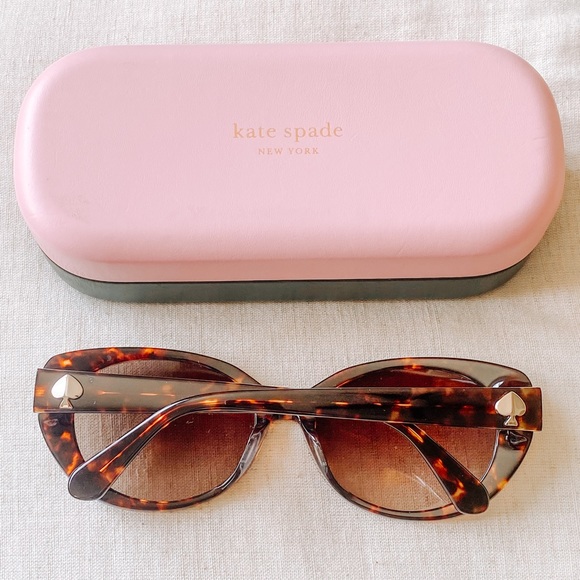 Kate Spade // Everett Cat Eye Sunglasses Dark Brown Havana / Gradient Lens - Picture 2 of 5